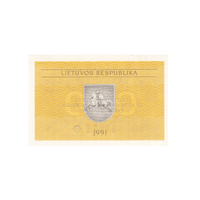 Lituanie - Coupon talonas - 1991
