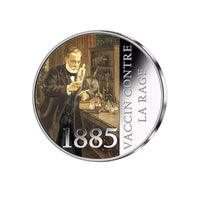 Frappe en Argent colorisé - Louis Pasteur - Vaccin contre la rage - 1885