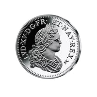 Frappe en argent pur - L'argent de la France - 1/4 Écu de Navarre Louis XV 1718