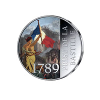 Frappe en Argent colorisée - Prise de la Bastille de 1789