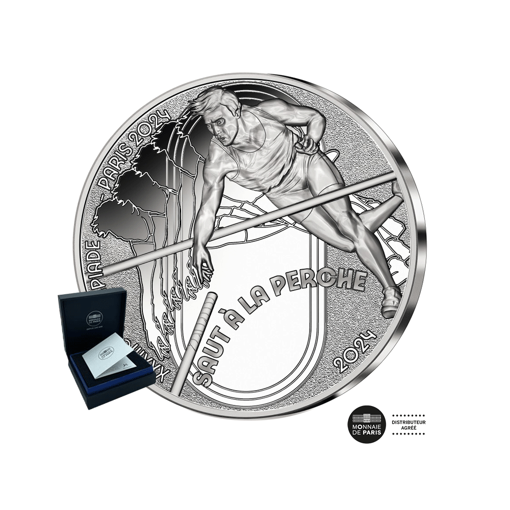 Jeux Olympiques de Paris 2024 - Série Les Sports - Saut à la perche  - Monnaie de 10€ Argent - BE 2024
