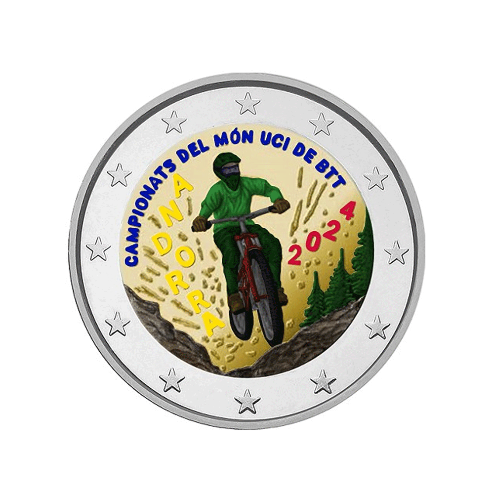 Andorra 2024 - 2 Euro-Gedenkmünze - Mountainbike-Weltmeisterschaft