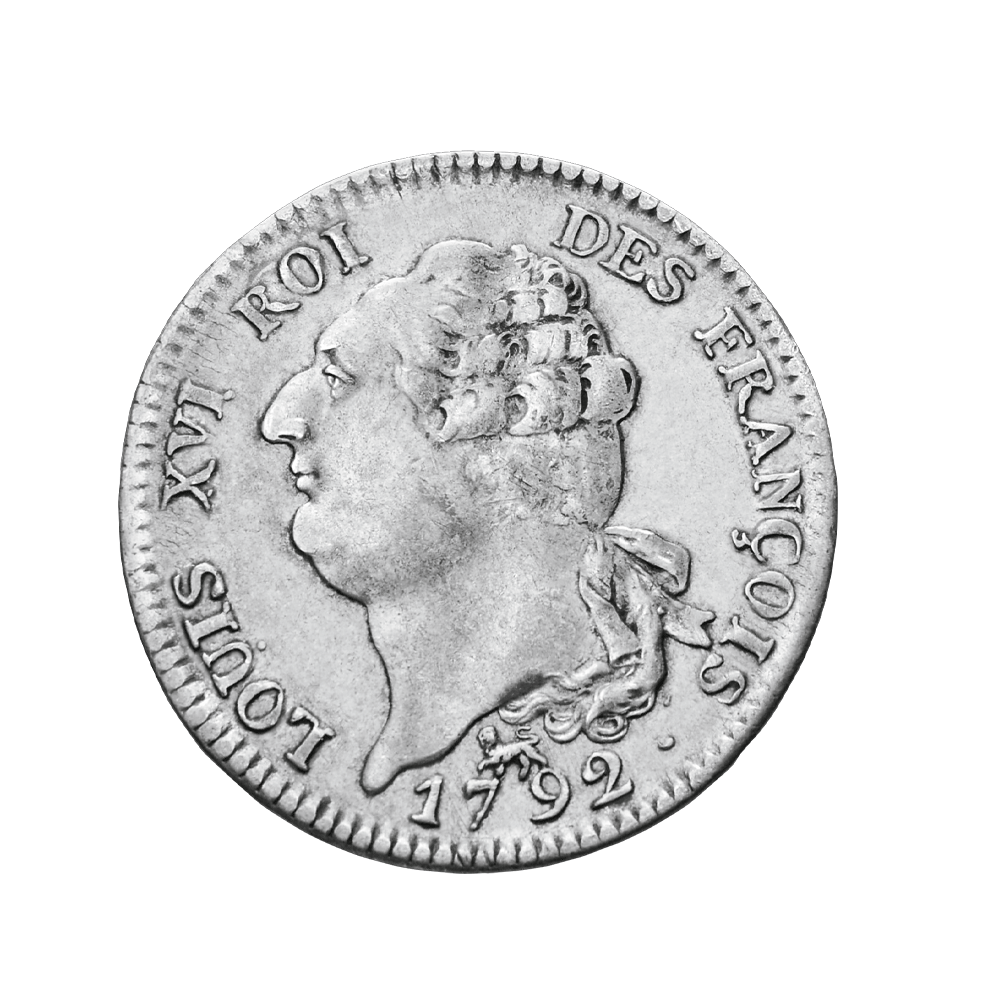Monnaie ancienne en argent  « Ecu constitutionnel Louis XVI »