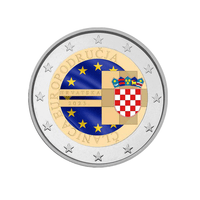 Croatie 2023 - 2 Euro Commémorative - Introduction de l'Euro - Colorisée
