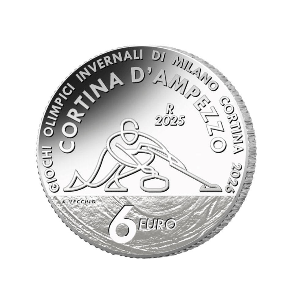 Curling - Monnaie de 6€ Argent - Fleur de Coin 2025