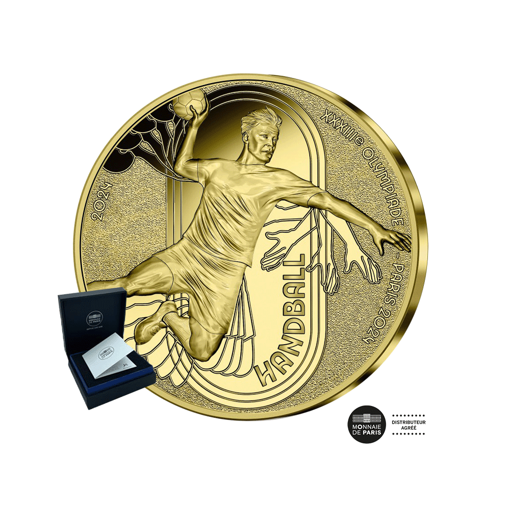 Jeux Olympiques de Paris 2024 - Série Les Sports - Handball - Monnaie de 50€ Or 1/4Oz - BE 2024