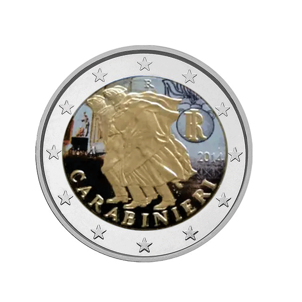 Italie 2014 - 2 Euro Commémorative - 200ème anniversaire des Carabiniers - Colorisée