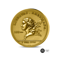 Indépendance des Etats-Unis - Monnaie de 200 Euros Or 1 Oz- Haut-Relief Antique 2026