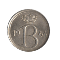 25 centimes - Baudouin Ier - Belgique - 1964-1975
