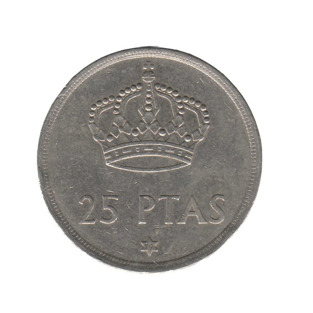 25 Pesetas - Juan Carlos I étoile - Espagne - 1975-1984