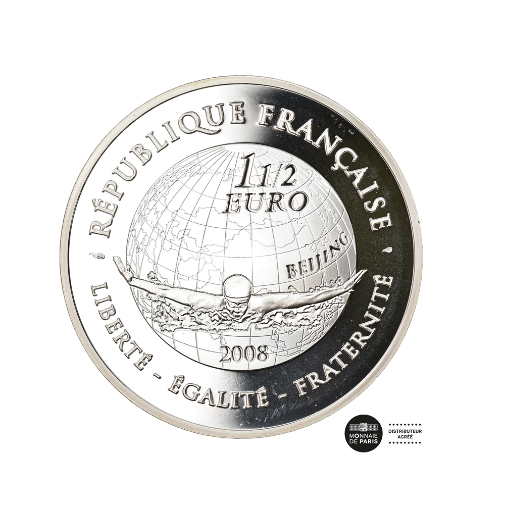 Jeux d'été - Natation - Monnaie de 1,50€ Argent - BE 2008