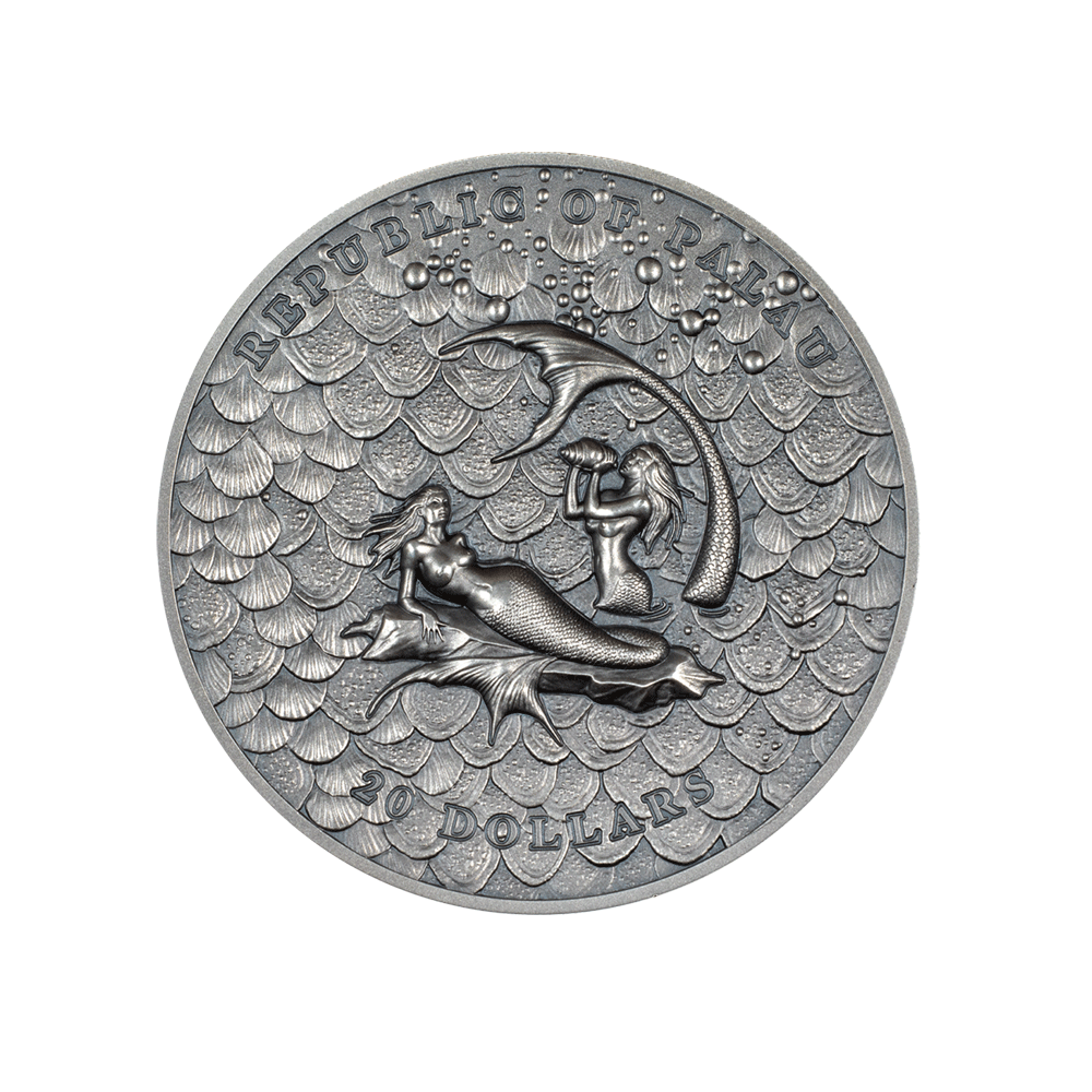 Underwater Fantasy - Mermaids - Monnaie de 20 Dollars Argent 3 Oz - Antique finish 2024