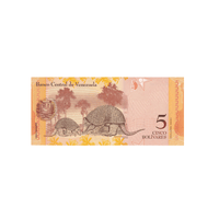 Bolivie - Billet de 5 Bolivares - 2011