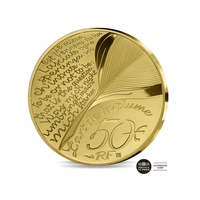 Art de la Plume 2026 - Agatha Christie - Monnaie de 50 Euros Or ¼ Oz - BE