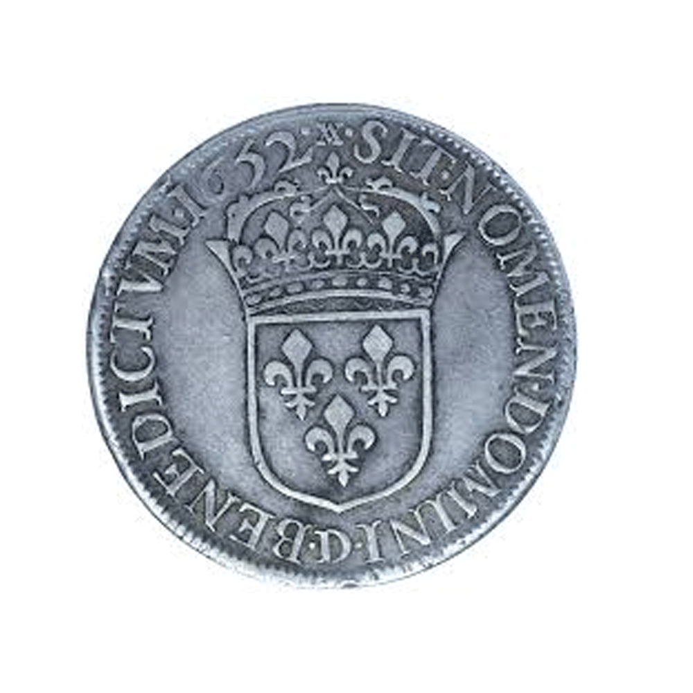 Monnaie ancienne en argent « Ecu d’argent Louis XIV à la mèche longue »