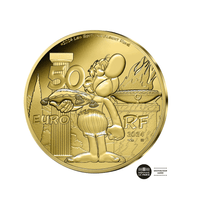 Astérix aux Jeux Olympiques - Monnaie de 50€ Or 1/4 Oz - BE 2024