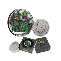 40 ans des Tortue Ninja - Monnaie de 2$ Argent 2 Oz - Antique Finish 2024