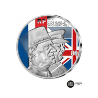 Couple Bi-Nationaux 2021 - De Gaulle et Churchill - Monnaie de 10 Euros Argent - BE