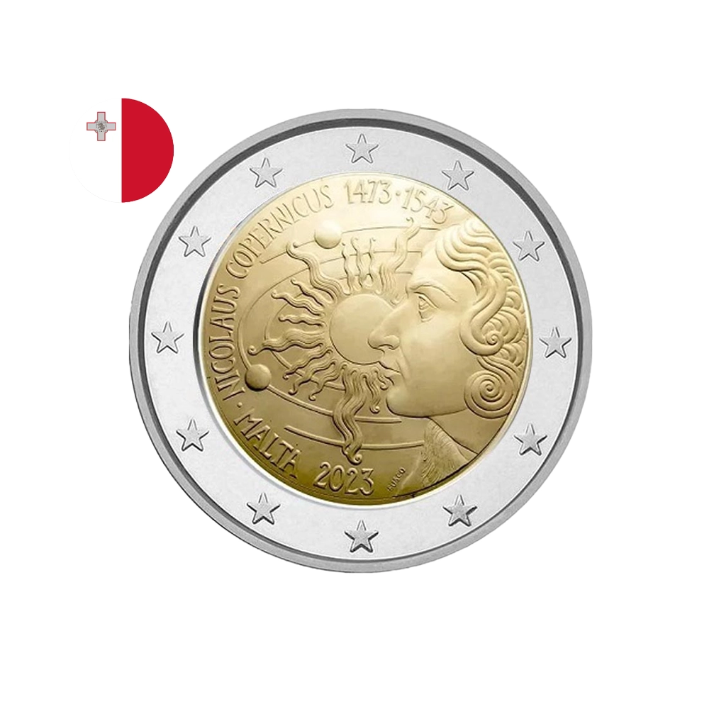 Malte 2023 - 2 Euro commémorative - 550è Anniversaire de la naissance de Nicolas Copernic - BU