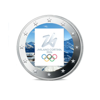 Jeux Olympiques d’Hiver 2026 - 2 Euros Commémorative - Colorisée
