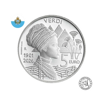 San Marino - 125. výročí úmrtí Giuseppe Verdiho - Stříbrná mince 5 eur - Proof 2026