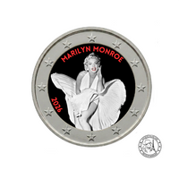 Marilyn Monroe - Monnaie de 2 Euros Commémorative - Colorisée
