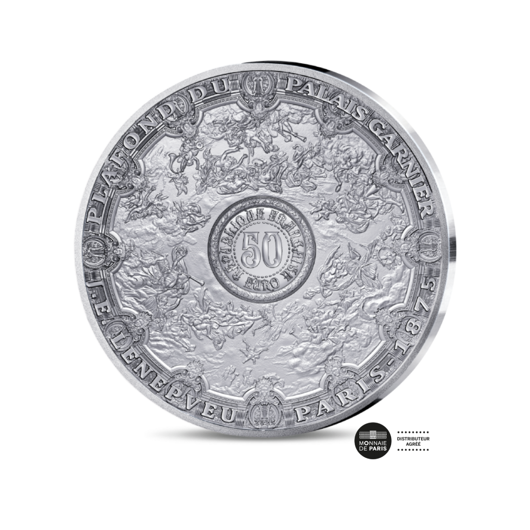 Chefs d'œuvres des musées 2025 - Plafond de l'Opéra Garnier - Monnaie de 50€ Argent - BE