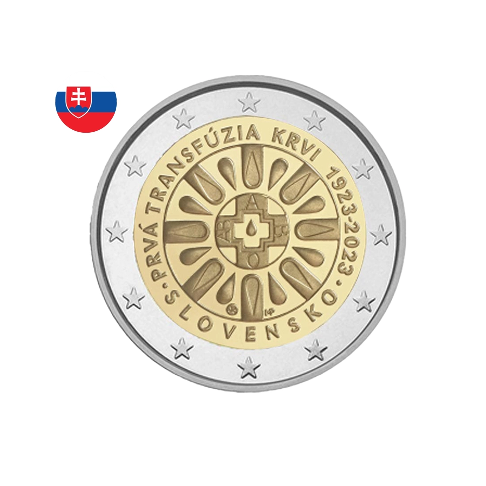 Slovaquie 2023 - 2 Euro Commémorative - 100 ans de la première Transfusion Sanguine