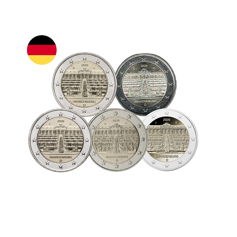 Allemagne 2020 - 2 Euro Commémorative - Lot de 5 ateliers -  Brandebourg