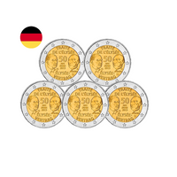 Allemagne 2013 - 2 Euro Commémorative - Lot de 5 ateliers - Traité de l'Elysée