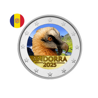 Andorre 2025 - 2 Euros Commémorative - Gypaète Barbu - colorisée