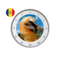 Andorre 2025 - 2 Euros Commémorative - Gypaète Barbu - colorisée