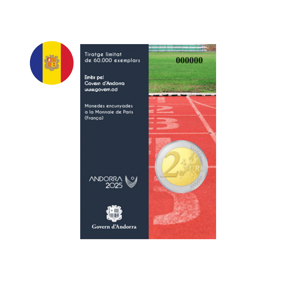 Andorre 2025 - 2 Euro Commémorative -  Jeux des petits Etats d'Europe - BU