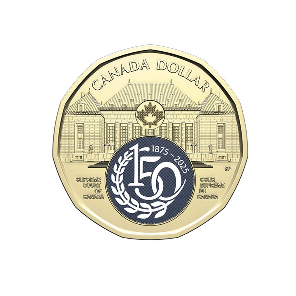 Canada 2025 - 150ème anniversaire de la Cour Suprême - Monnaie de 1 $ colorisée
