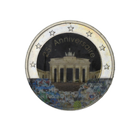 25ème anniversaire de la chute du mur de Berlin - 2 Euro Commémorative - Colorisée