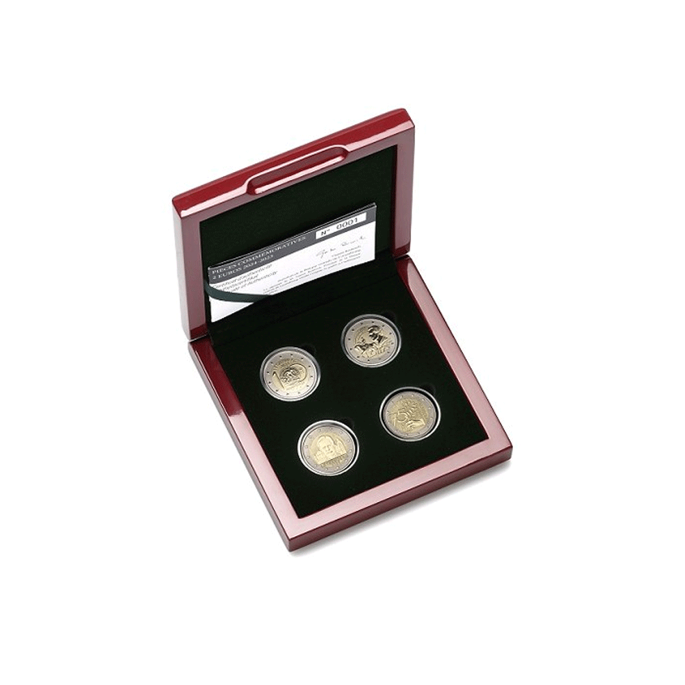 Luxembourg 2025 - Coffret de 4 pièces de 2 Euros commémorative - BE polissage inversé