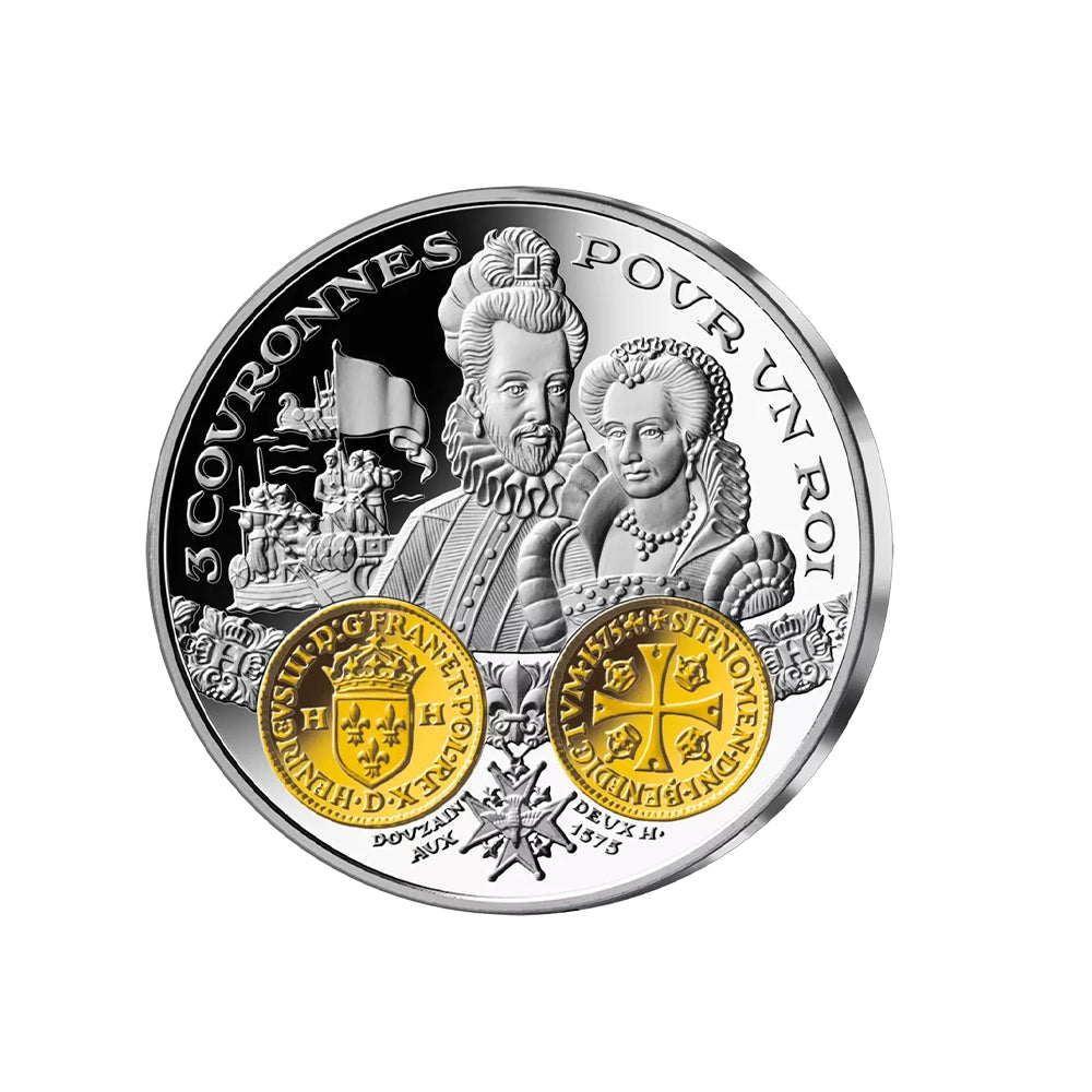Frappe en Argent et en Or pur - Douzain aux deux H en hommage à Henri III - 1575