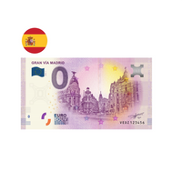 Espagne 2020 - Gran Via - Madrid - Billet souvenir de zéro euro