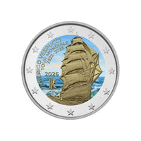 Italie 2025 - 2 Euros Commémorative - Amerigo Vespucci, Tour du Monde du Voilier - Colorisée (variantes disponibles)