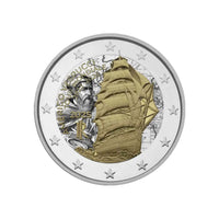 Italie 2025 - 2 Euros Commémorative - Amerigo Vespucci, Tour du Monde du Voilier - Colorisée (variantes disponibles)