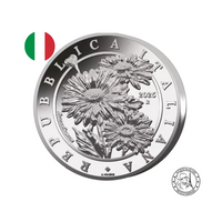 Italie 2025 - Faune et Flore - Marguerite - Monnaie de ¼ d'Euros Argent - FdC