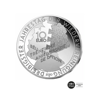 Couple binationaux 2020 - Mitterrand et Kohl - Monnaie de 10 Euros - Argent - BE