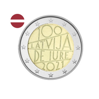 Lettonie 2021 - 2 Euro Commémorative - 100 ans de Jure
