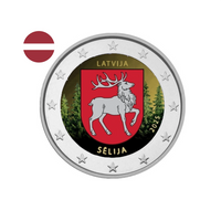 Lettonie 2025 - 2 Euro Commémorative - Région de Sēlija - Variantes disponibles - Colorisée
