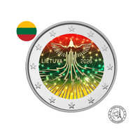 Lituanie 2026 - 2 Euros Commémorative - Indépendance énergétique - Oiseau de la liberté - Colorisée