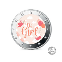 Naissance - Fille - 2 Euro Commémorative - Colorisée