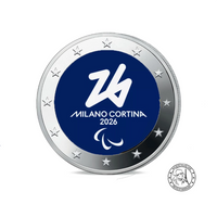 Jeux Paralympique d'Hiver 2026 - 2 Euros Commémorative - Colorisée