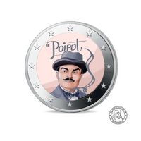 Hercule Poirot - 2 Euro Commémorative - Colorisée