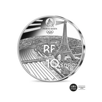 Jeux Olympiques de Paris 2024 - Natation - Monnaie de 10 Euros Argent - BE 2021