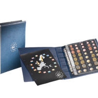 ALBUM NUMISMATIQUE POUR EUROS, FORMAT OPTIMA, BLEU - pieces-et-monnaies.com